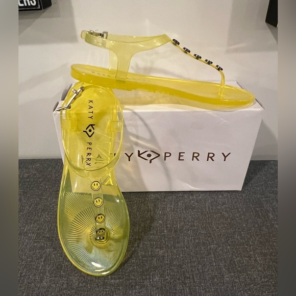 KATY PERRY yellow jelly studded sandals/ size 6 - Picture 12 of 15